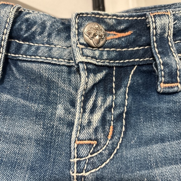 Miss Me Distressed Blue Denim Jean Shorts - Picture 3 of 7